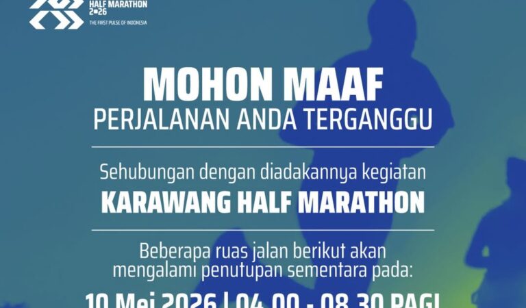Ini Daftar Jalan yang Terdampak Pengalihan Arus Karawang Half Marathon 2026